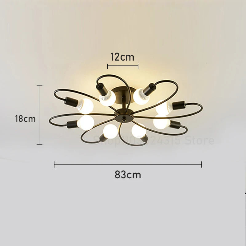 Lustre de Teto Industrial Retrô em Ferro