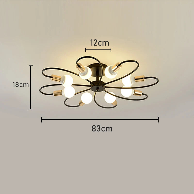 Lustre de Teto Industrial Retrô em Ferro