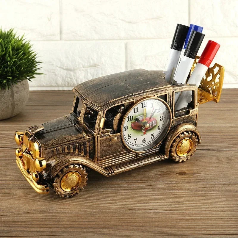 Relógio Vintage de Carro com Alarme e Luz Noturna