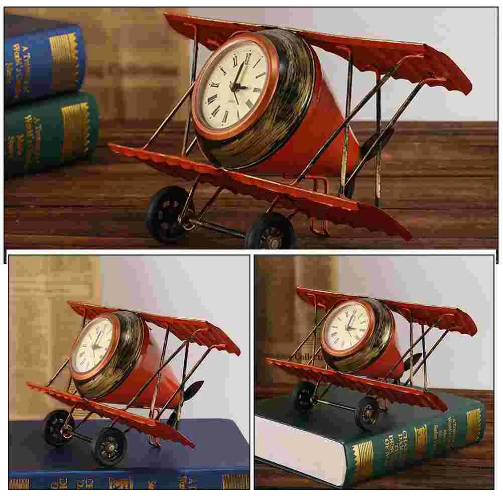 Relógio Decorativo Retro Avião de Mesa - Estilo Vintage