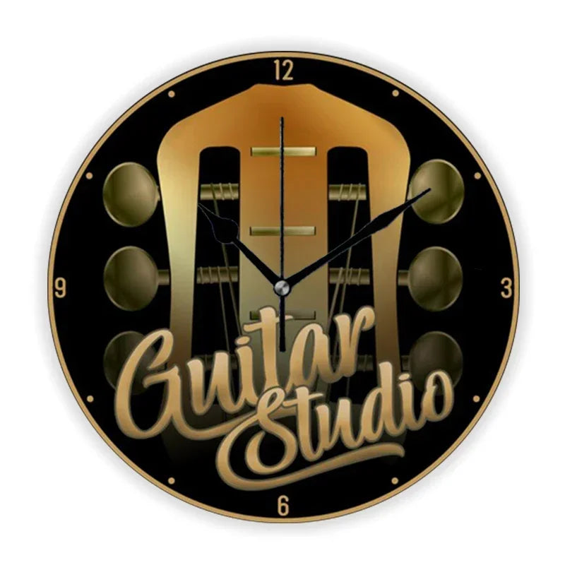 Relógio de Parede Guitarra Acústica 3D - Decoração Musical