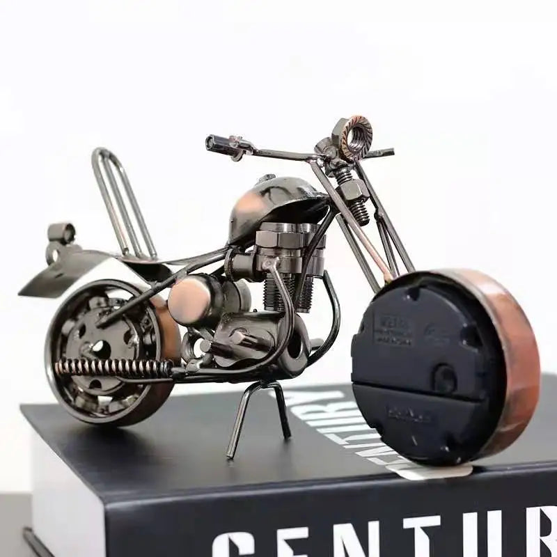 Relógio de Mesa Motocicleta Bronze - Decoração Criativa