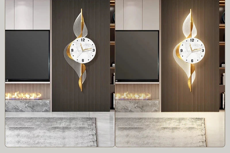 Grandes relógios de parede LED para decoração de sala, Modern Luxury Home Decor, Fashion Digital Watch