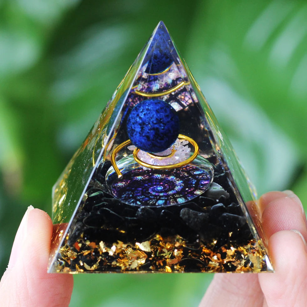 Pirâmide de Cristal Ametista Natural - Gerador de Energia Orgonite