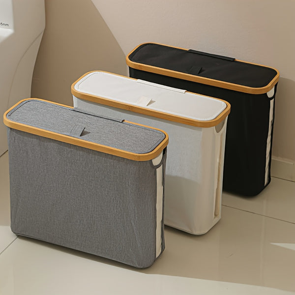 Porta-Papel Higiênico com Tampa - Organizador Retangular para Banheiro