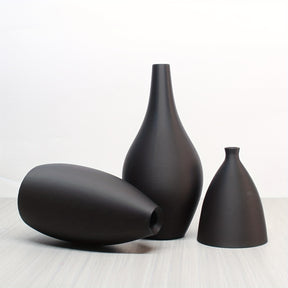 Conjunto de 3 Vasos Foscos - Decoração Boho Minimalista para Sala, Mesa de Jantar e Estante