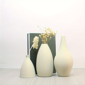 Conjunto de 3 Vasos Foscos - Decoração Boho Minimalista para Sala, Mesa de Jantar e Estante