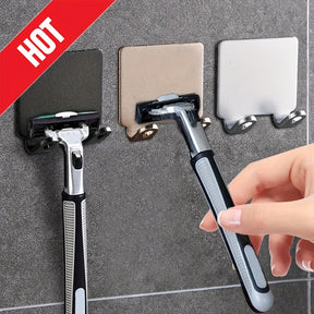 Suporte para Aparelho de Barbear Sem Perfuração - Gancho para Armazenamento, Ideal para Banheiro e Cozinha