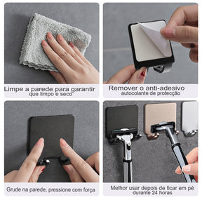 Suporte para Aparelho de Barbear Sem Perfuração - Gancho para Armazenamento, Ideal para Banheiro e Cozinha