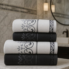 Kit 4 Toalhas de Banho Bordadas Elegance – Macias e Sofisticadas