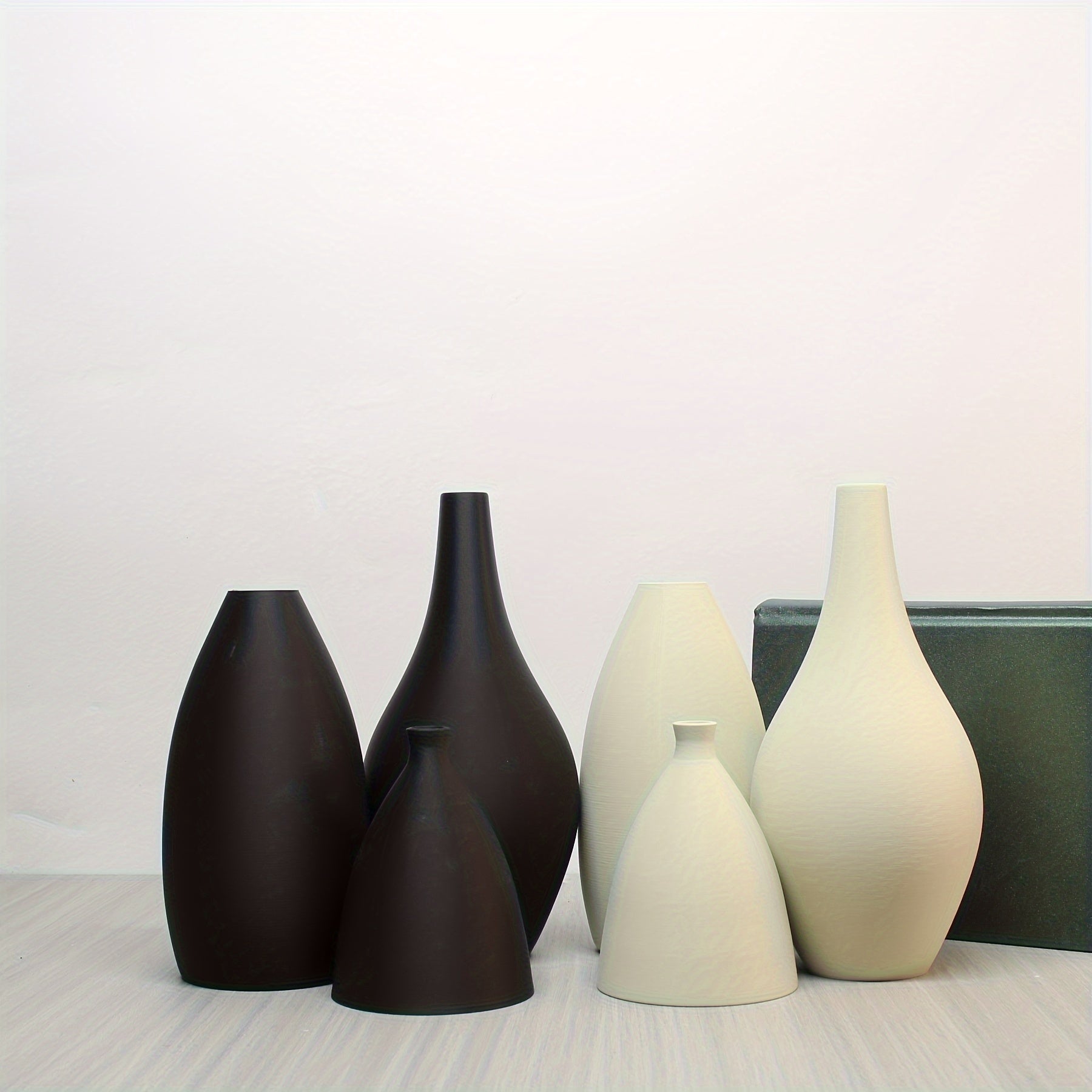 Conjunto de 3 Vasos Foscos - Decoração Boho Minimalista para Sala, Mesa de Jantar e Estante