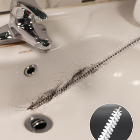 Escova Flexível para Limpeza de Ralos - Ferramenta Desentupidora de Tubos, Acessório para Banheiro