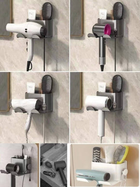 Organizador de Parede Multifuncional para Banheiro - Design Moderno para Secador, Pentes, Lâminas e Maquiagem