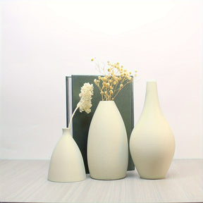 Conjunto de 3 Vasos Foscos - Decoração Boho Minimalista para Sala, Mesa de Jantar e Estante