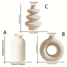 Conjunto de 3 Vasos de Cerâmica Boho - Decoração Elegante para Casa, Casamento e Ambientes