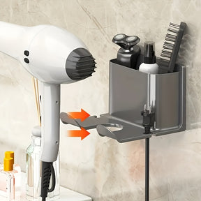 Organizador de Parede Multifuncional para Banheiro - Design Moderno para Secador, Pentes, Lâminas e Maquiagem