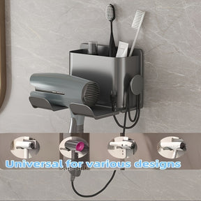 Organizador de Parede Multifuncional para Banheiro - Design Moderno para Secador, Pentes, Lâminas e Maquiagem