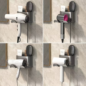 Organizador de Parede Multifuncional para Banheiro - Design Moderno para Secador, Pentes, Lâminas e Maquiagem