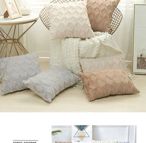 Capa de Almofada Plush Aconchegante para Sofá e Sala