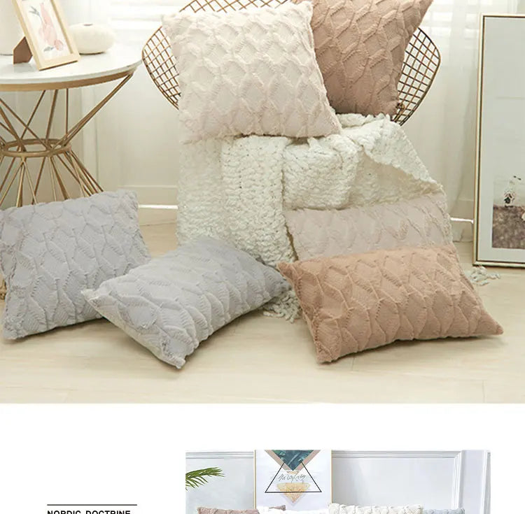 Capa de Almofada Plush Aconchegante para Sofá e Sala