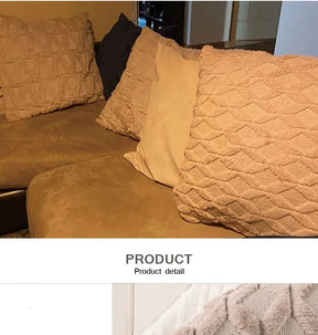 Capa de Almofada Plush Macia Felpuda para Cama e Sofá