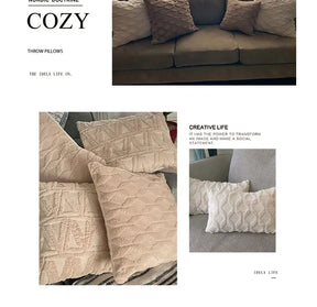 Capa de Almofada Plush Macia Felpuda para Cama e Sofá