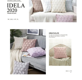 Capa de Almofada Plush Aconchegante para Sofá e Sala
