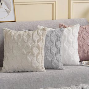 Capa de Almofada Plush Macia Felpuda para Cama e Sofá