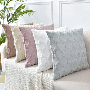 Capa de Almofada Plush Macia Felpuda para Cama e Sofá