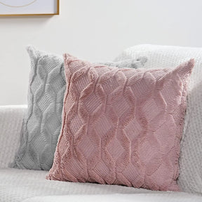 Capa de Almofada Plush Macia Felpuda para Cama e Sofá