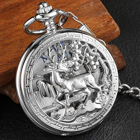 Relógio de bolso mecânico dourado oco para homens e mulheres, vintage, lado duplo, relógio Steampunk Fob, colar masculino, corrente
