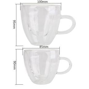 Caneca de Vidro Coração Duplo - Elegância e Amor