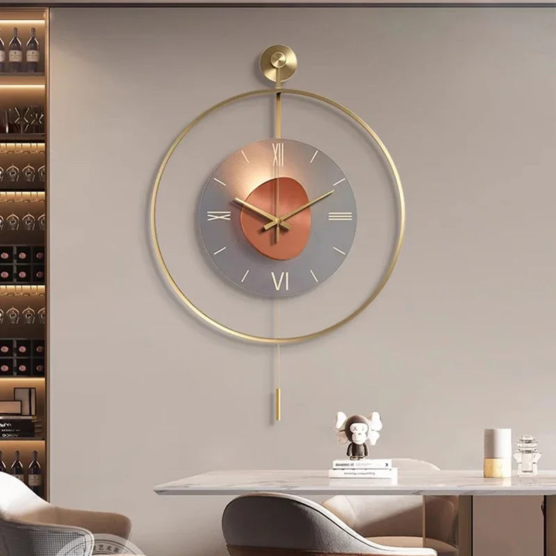 Relógio de Parede Luxo Moderno para Sala de Estar