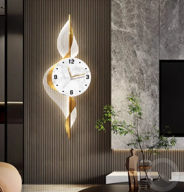 Relógio de Parede LED Luxo Moderno para Sala