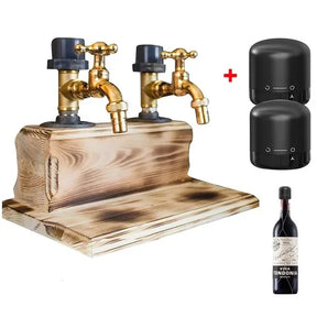 Dispenser de Bebidas em Formato de Torneira de Madeira - Presente para Bar
