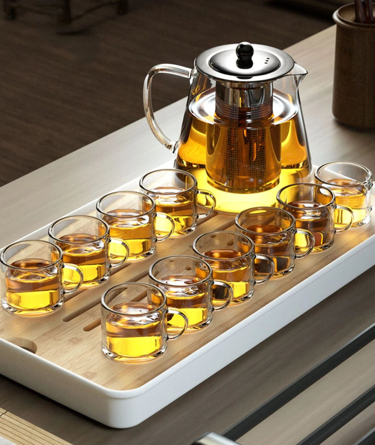 Bule de Vidro Resistente com Infusor de Chá Inox