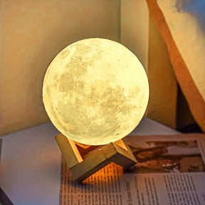 Luminária de Lua LED Galáxia Decorativa 3D