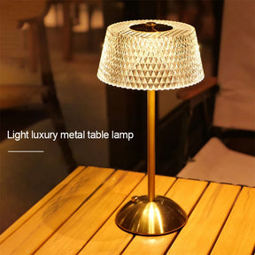 Luminária de Mesa Recarregável Touch com Cúpula de Vidro
