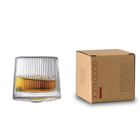 Copo de Whisky Giratório 360° em Cristal - Base Rotativa