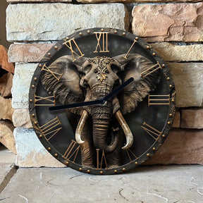 Relógio de Parede Silencioso com Design de Elefante