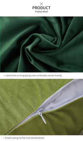 Capa de Almofada Veludo Verde Nórdica para Sofá
