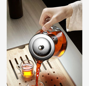 Bule de Vidro Resistente com Infusor de Chá Inox