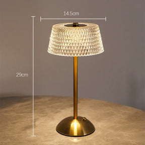 Luminária de Mesa Recarregável Touch com Cúpula de Vidro