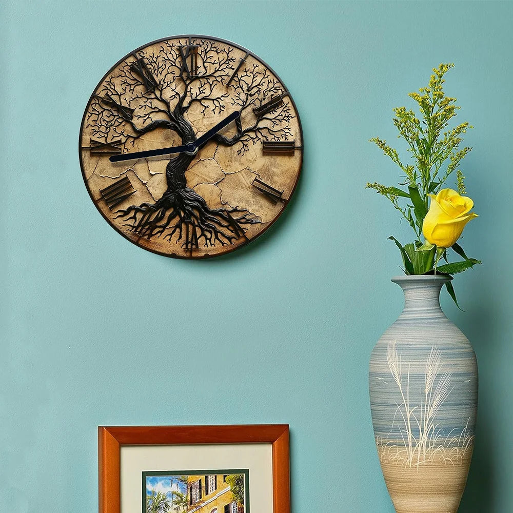 Relógio de Parede Silencioso Árvore da Vida - Decoração Moderna