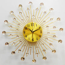 Criativo parede pendurado relógio de ferro, mudo metal diamante strass, venda quente, moda, 50cm x 50cm