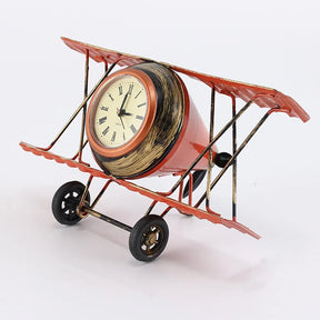 Relógio Decorativo Retro Avião de Mesa - Estilo Vintage