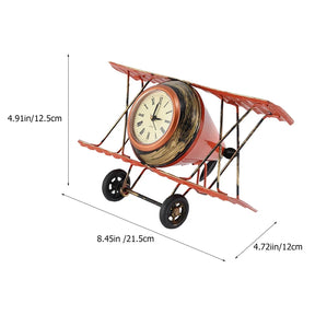 Relógio Decorativo Retro Avião de Mesa - Estilo Vintage