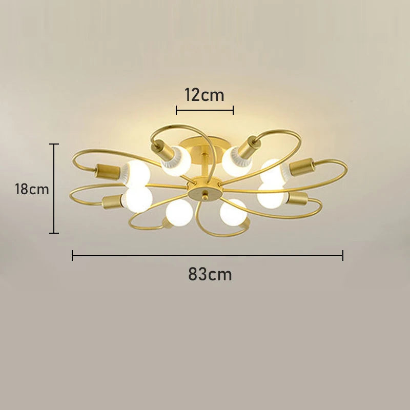 Lustre de Teto Industrial Retrô em Ferro