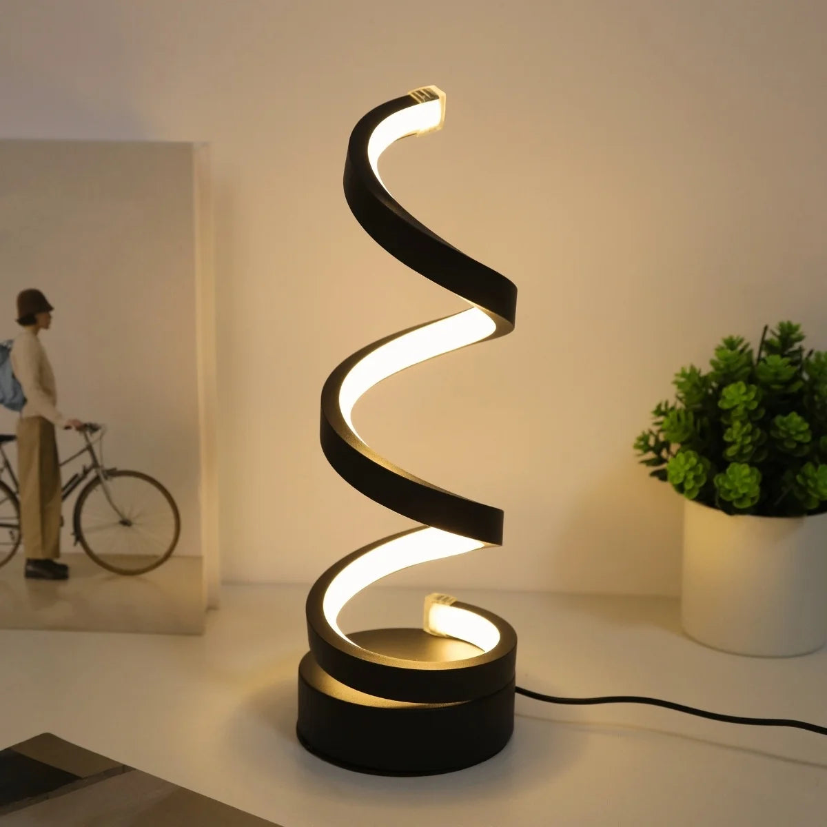 Luminária de Mesa Espiral Design Criativo