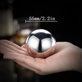 Bolas de Gelo em Aço Inoxidável para Whisky - Resfriamento Rápido